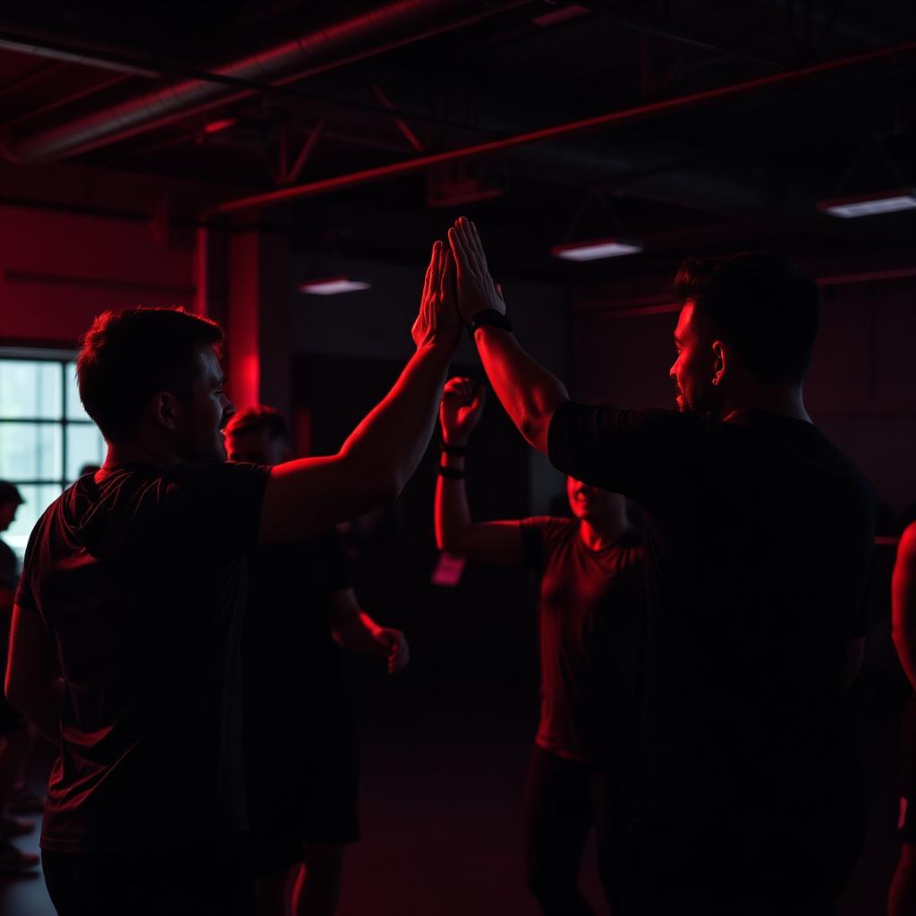 Members celebrating after a workout